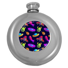 Space Pattern Round Hip Flask (5 Oz) by Wegoenart