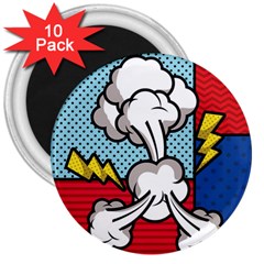 Rays Smoke Pop Art Style Vector Illustration 3  Magnets (10 Pack)  by Wegoenart