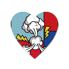 Rays Smoke Pop Art Style Vector Illustration Heart Magnet by Wegoenart