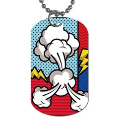 Rays Smoke Pop Art Style Vector Illustration Dog Tag (two Sides) by Wegoenart