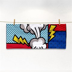 Rays Smoke Pop Art Style Vector Illustration Hand Towel by Wegoenart