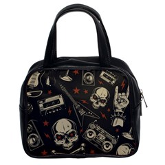 Grunge Seamless Pattern With Skulls Classic Handbag (two Sides) by Wegoenart