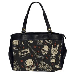 Grunge Seamless Pattern With Skulls Oversize Office Handbag (2 Sides)