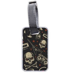 Grunge Seamless Pattern With Skulls Luggage Tag (two Sides) by Wegoenart