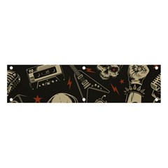 Grunge Seamless Pattern With Skulls Banner And Sign 4  X 1  by Wegoenart