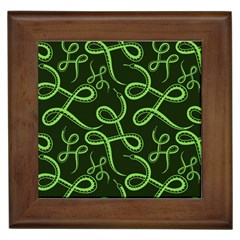 Snakes Seamless Pattern Framed Tile by Wegoenart