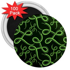 Snakes Seamless Pattern 3  Magnets (100 Pack) by Wegoenart