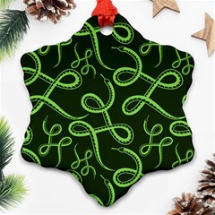 Snakes Seamless Pattern Snowflake Ornament (two Sides) by Wegoenart