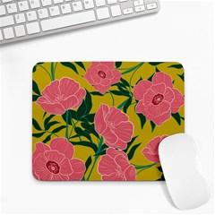 Pink Flower Seamless Pattern Small Mousepad by Wegoenart