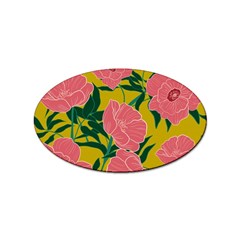 Pink Flower Seamless Pattern Sticker Oval (10 Pack)