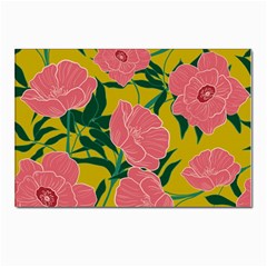 Pink Flower Seamless Pattern Postcard 4 x 6  (pkg Of 10)