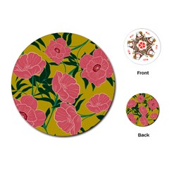 Pink Flower Seamless Pattern Playing Cards Single Design (round) by Wegoenart