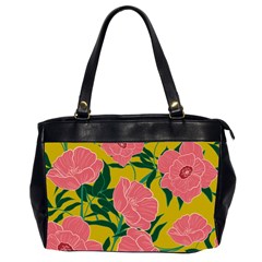 Pink Flower Seamless Pattern Oversize Office Handbag (2 Sides)