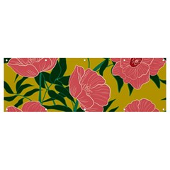 Pink Flower Seamless Pattern Banner And Sign 12  X 4  by Wegoenart