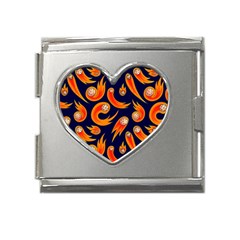 Space Patterns Pattern Mega Link Heart Italian Charm (18mm)