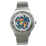 Missile Pattern Stainless Steel Watch Front