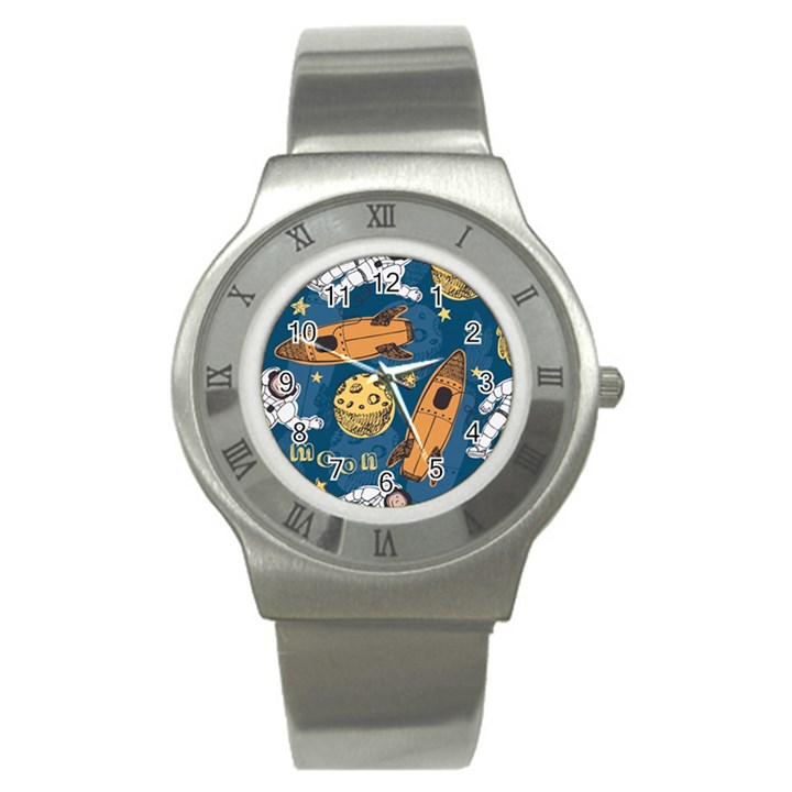 Missile Pattern Stainless Steel Watch