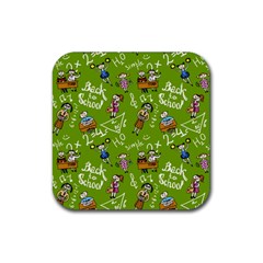 Seamless Pattern With Kids Rubber Coaster (square) by Wegoenart