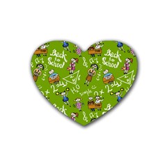 Seamless Pattern With Kids Rubber Coaster (heart) by Wegoenart