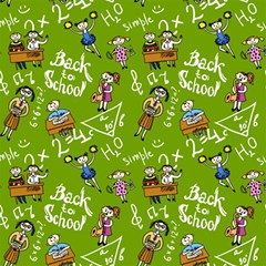 Seamless Pattern With Kids Play Mat (square) by Wegoenart