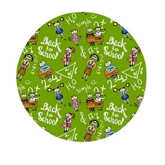 Seamless Pattern With Kids Mini Round Pill Box (pack Of 5)