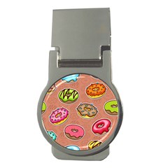 Doughnut Doodle Colorful Seamless Pattern Money Clips (round)  by Wegoenart