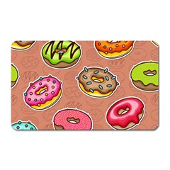 Doughnut Doodle Colorful Seamless Pattern Magnet (rectangular) by Wegoenart