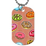 Doughnut Doodle Colorful Seamless Pattern Dog Tag (Two Sides) Front