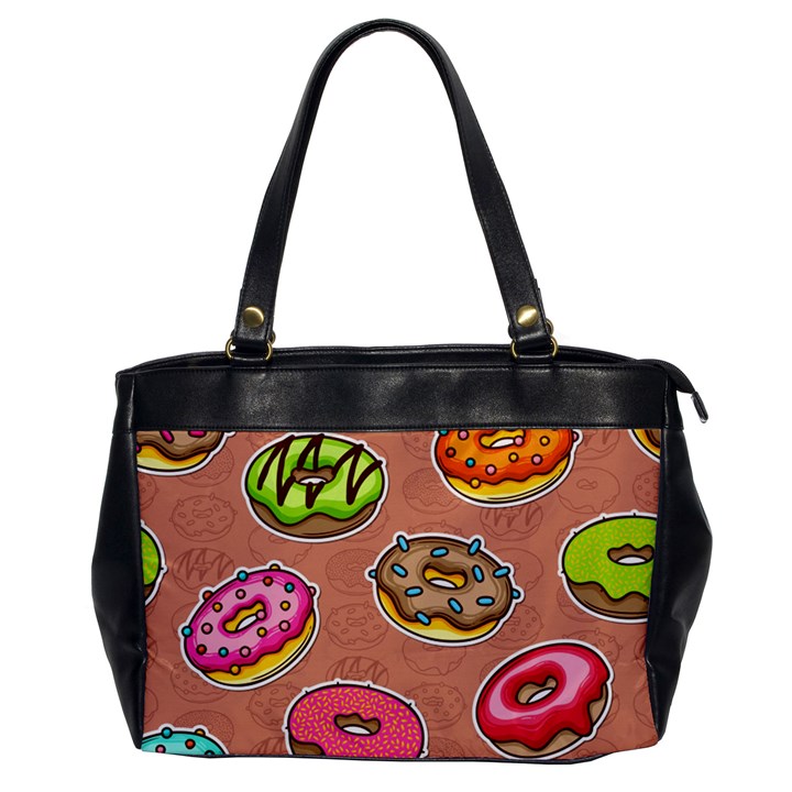 Doughnut Doodle Colorful Seamless Pattern Oversize Office Handbag