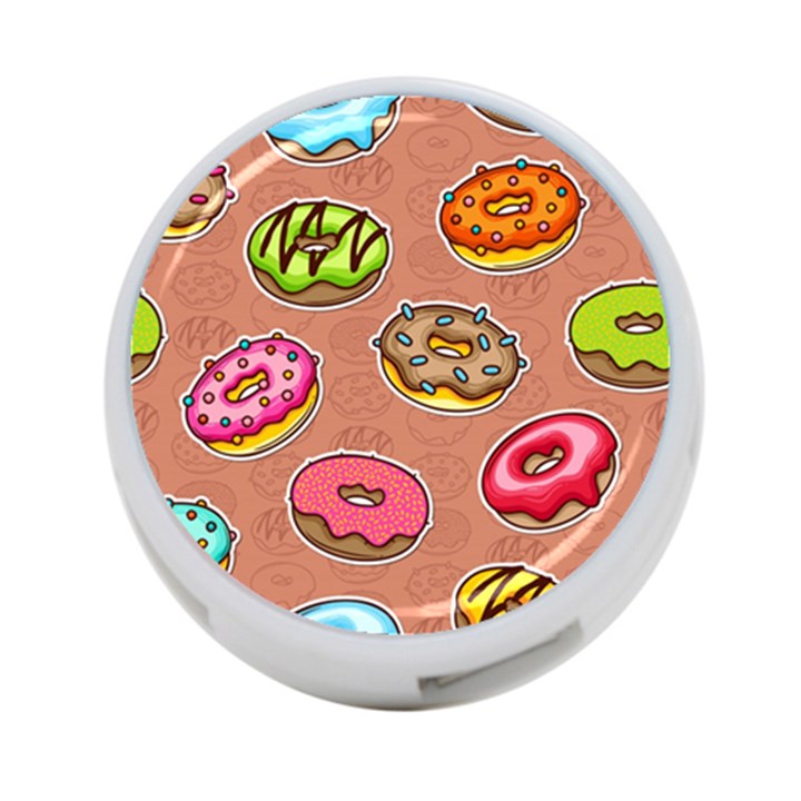 Doughnut Doodle Colorful Seamless Pattern 4-Port USB Hub (Two Sides)