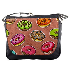 Doughnut Doodle Colorful Seamless Pattern Messenger Bag by Wegoenart