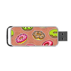 Doughnut Doodle Colorful Seamless Pattern Portable Usb Flash (one Side) by Wegoenart