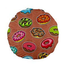 Doughnut Doodle Colorful Seamless Pattern Standard 15  Premium Flano Round Cushions by Wegoenart