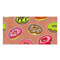 Doughnut Doodle Colorful Seamless Pattern Satin Shawl 45  X 80  by Wegoenart