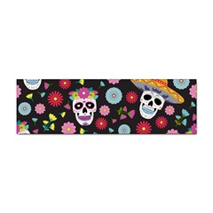 Day Dead Skull With Floral Ornament Flower Seamless Pattern Sticker Bumper (10 Pack)