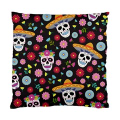 Day Dead Skull With Floral Ornament Flower Seamless Pattern Standard Cushion Case (two Sides) by Wegoenart