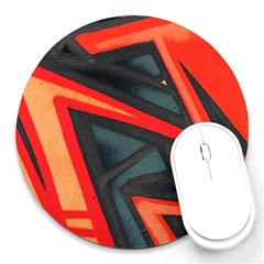 Graffiti Detail Wallpaper Texture Background Round Mousepad by Wegoenart