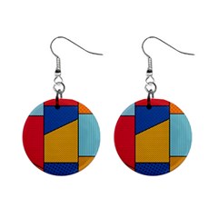 Dotted Colors Background Pop Art Style Vector Mini Button Earrings by Wegoenart