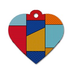 Dotted Colors Background Pop Art Style Vector Dog Tag Heart (one Side) by Wegoenart