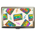 Seamless Pattern With Colorfu Cassettes Hippie Style Doodle Musical Texture Wrapping Fabric Vector Cigarette Money Case Front