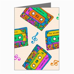 Seamless Pattern With Colorfu Cassettes Hippie Style Doodle Musical Texture Wrapping Fabric Vector Greeting Cards (pkg Of 8) by Wegoenart