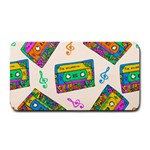 Seamless Pattern With Colorfu Cassettes Hippie Style Doodle Musical Texture Wrapping Fabric Vector Medium Bar Mat 16 x8.5  Bar Mat