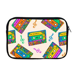 Seamless Pattern With Colorfu Cassettes Hippie Style Doodle Musical Texture Wrapping Fabric Vector Apple Macbook Pro 17  Zipper Case by Wegoenart