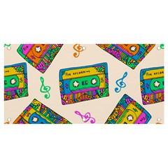 Seamless Pattern With Colorfu Cassettes Hippie Style Doodle Musical Texture Wrapping Fabric Vector Banner And Sign 4  X 2  by Wegoenart