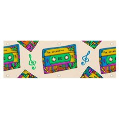 Seamless Pattern With Colorfu Cassettes Hippie Style Doodle Musical Texture Wrapping Fabric Vector Banner And Sign 6  X 2  by Wegoenart