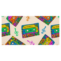 Seamless Pattern With Colorfu Cassettes Hippie Style Doodle Musical Texture Wrapping Fabric Vector Banner And Sign 6  X 3  by Wegoenart