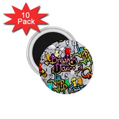 Hip Hop Background 1 75  Magnets (10 Pack)  by Wegoenart