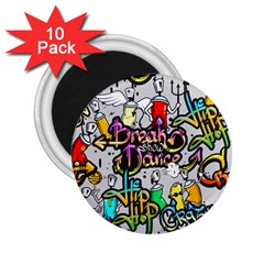 Hip Hop Background 2 25  Magnets (10 Pack)  by Wegoenart