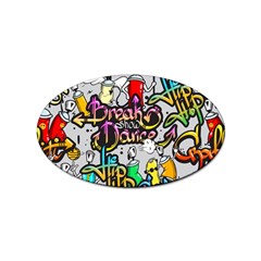 Hip Hop Background Sticker Oval (100 Pack) by Wegoenart