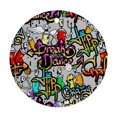 Hip Hop Background Round Ornament (two Sides) by Wegoenart